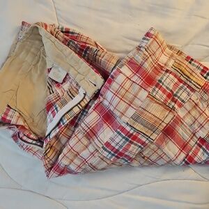 Carbon Vintage Plaid Cotton Patchwork Shorts
